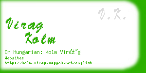 virag kolm business card